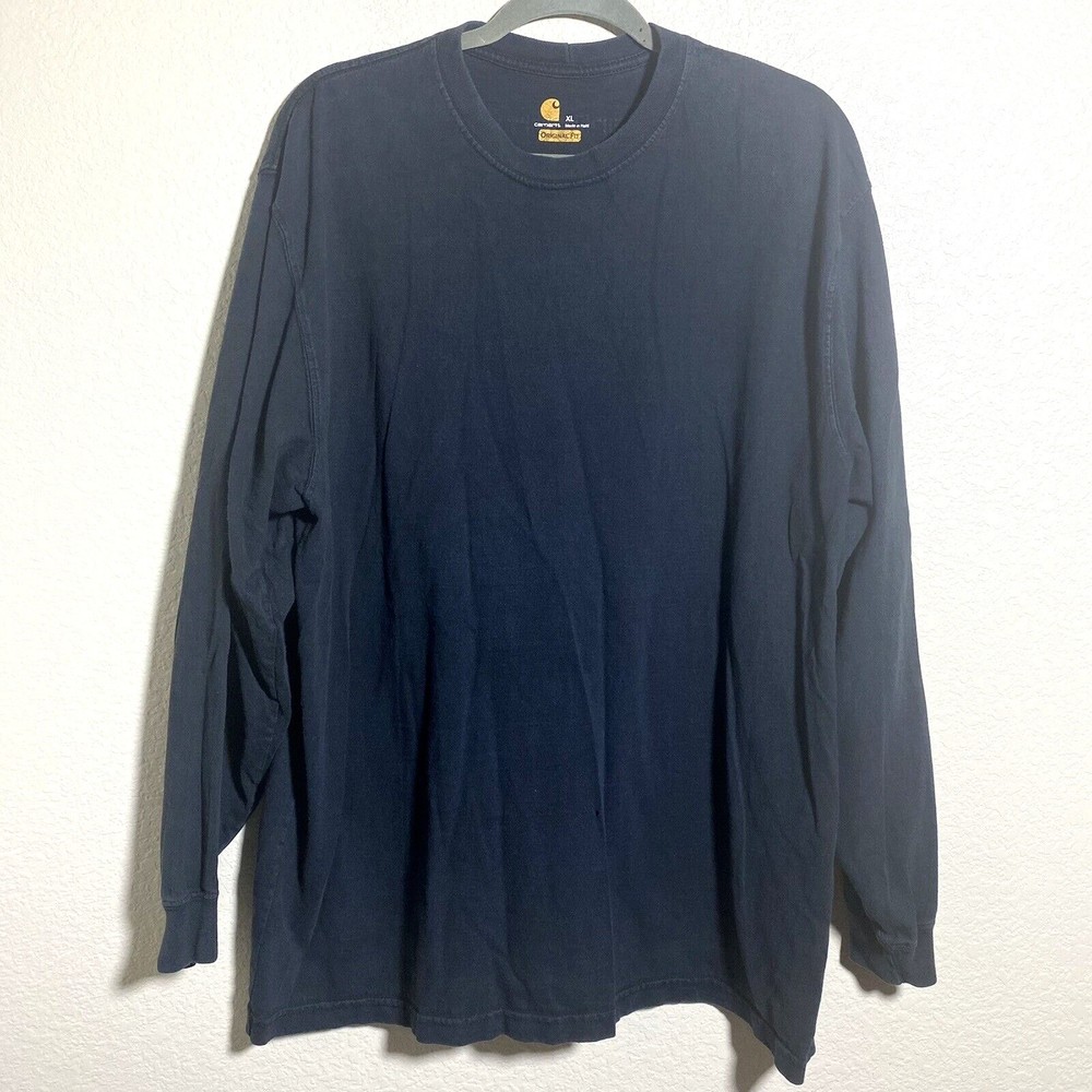 Carhartt Mens Shirt Size XL Black Pullover Spellout Pullover Long Sleeve